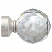 Embout 'Crystal' pour barre Ø 28 mm - Argent - Diam. 28 mm - Métal - Home Maison