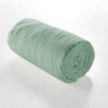 Drap Housse en gaze de coton - Sauge - 160x200 cm - Gaze de coton - Home Maison