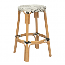 Tabouret style bistrot parisien - Blanc - Bois - Home Maison