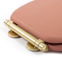 Abattant WC frein de chute design - Terracotta - 38x48 cm - Bois - Home Maison