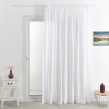 Voilage plombé à galon fronceur - Blanc - Polyester - Home Maison