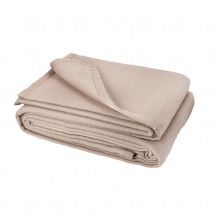 Couverture Unie en Laine d'Agneau - Beige foncé - Laine - Home Maison