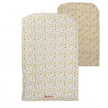 Matelas à langer avec housse réversible Safari - Beige - Coton - Home Maison