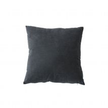 Coussin dehoussable en velours - Gris - Polyester - Home Maison