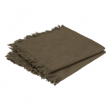 Serviette de table à franges x 2 - Kaki - Coton - Home Maison