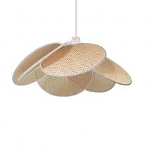 Suspension en cannage blanc - Beige - Home Maison