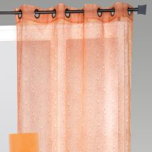 Voilage organza gribouillis et bulles brodée - Terracotta - 140x240 cm - Polyester - Home Maison