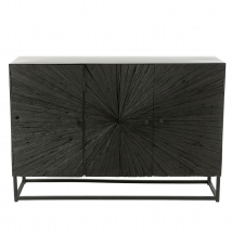 Buffet shanil en bois et fer - Noir - 120x80 cm - Bois/Métal - Home Maison