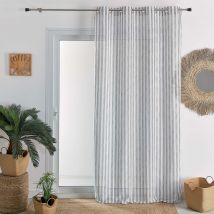 Voilage rayé au style bord de mer - Gris - Polyester - Home Maison