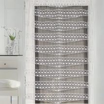 Modulable chevron et macramé - Blanc - 60x90 cm - Polyester - Home Maison