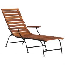 Chaise longue extérieure en acacia - Marron - Bois - Home Maison