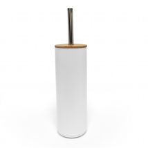 Brosse WC bambou - Blanc - 9x37 cm - Bambou - Home Maison