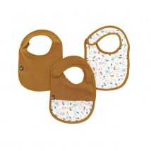 Lot de 3 bavoirs pour bébé - Bronze - 6-12 mois - Coton - Home Maison