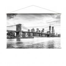 Toile murale imprimée ville style arty - Noir - Coton/Polyester - Home Maison