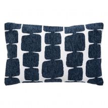 Housse de coussin chenille design - Bleu - 30x50 cm - Coton/Polyester - Home Maison