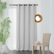 Rideau rayé esprit bohème chic - Beige - 135x260 cm - Coton - Home Maison