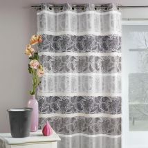 Rideau en jacquard à rayures horizontales fantaisies - Gris clair - 140x260 cm - Jacquard - Home Maison