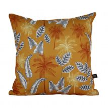 Coussin motif jungle extérieur - Jaune - 45x45 cm - Polyester - Home Maison