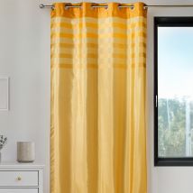 Rideau en shantung coloré avec parement ton sur ton - Jaune - Polyester - Home Maison