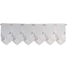 Brise bise brodé motif floral – bas à pointes droites - Blanc - 30x60 cm - Polyester - Home Maison