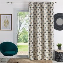 Rideau d'ameublement en jacquard - Jaune - Jacquard - Home Maison