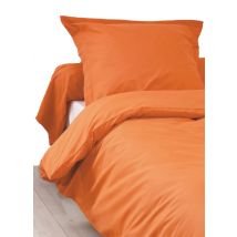 Housse de Couette Unie en 100 % Coton - Orange corail - Coton - Home Maison