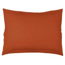 Taie d'Oreiller Unie en 100 % Coton - Orange - Coton - Home Maison