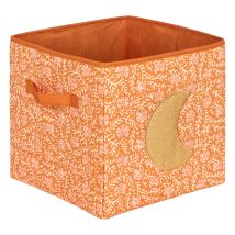 Boîte de rangement pliable avec poignée enfant - Orange - 29x29 cm - Polypropylène - Home Maison