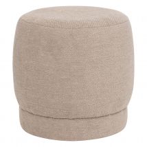 Pouf bouclette moderne - Taupe - 39x40 cm - Bois/Mousse/Polyester - Home Maison
