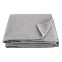 Couverture laine naturelle - Gris souris - 240x260 cm - Laine - Home Maison