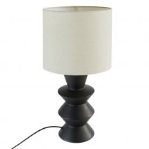 Lampe à poser céramique noire - Noir - 20x20x40 cm - Céramique - Home Maison