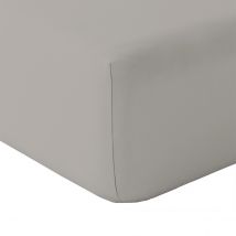 Drap housse en coton Lavé Oekotex - Gris - 80x200 cm - Coton - Home Maison