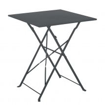 Table carrée de jardin pliante en acier - Gris anthracite - 60x60 cm - Métal - Home Maison