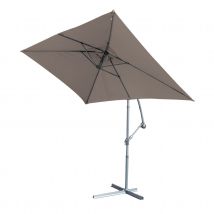Parasol Structure Métal à Pied Déporté 3 x 2 m - Taupe - 3x2 m - Aluminium/Polyester - Home Maison