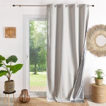 Rideau thermique et occultant hiver - été - Ecru - 140x260 cm - Polyester - Home Maison