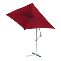 Parasol Structure Métal à Pied Déporté 3 x 2 m - Bordeaux - 3x2 m - Aluminium/Polyester - Home Maison