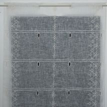 Modulable Brodé Vintage Style Anglais - Ecru - 73 cm - Polyester - Home Maison