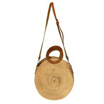 Panier rond anse cuir - Naturel - 10x30 cm - Osier - Home Maison
