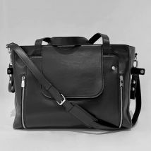 Sac à langer en cuir - Noir - Cuir - Home Maison