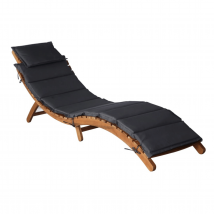 Chaise longue avec coussin bois d'Acacia - Gris - Home Maison