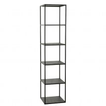 Étagère 6 niveaux en métal - Noir - 40x40x180 cm - Métal - Home Maison