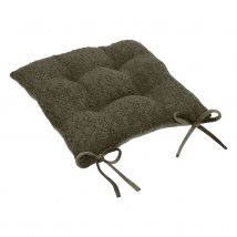Galette de chaise bouclette - Kaki - Polyester - Home Maison