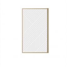 Pare-baignoire Japandi en verre sérigraphié motif géométrique - Marron Clair - 80x140 cm - Aluminium - Home Maison