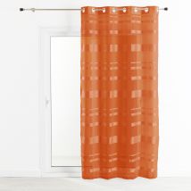 Voilage rayures horizontales - Terracotta - Polyester - Home Maison