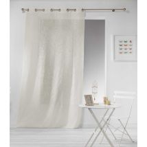 Rideau - Effet Lin - Beige - Polyester - Home Maison