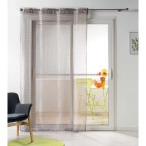 Voilage - Effet Maille - Taupe - Polyester - Home Maison