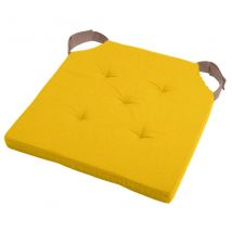 Coussin de chaise bicolore - Jaune moutarde - Coton - Home Maison