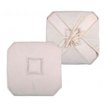 Galette de chaise italienne et unie - Beige - Polyester - Home Maison