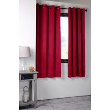 Rideau occultant uni 210gr/m2 - Rouge - Polyester - Home Maison