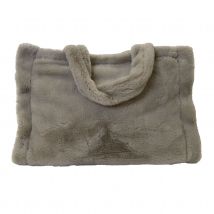 Sac cabas - Effet doudou avec fermeture aimantée - Naturel - 38x30 cm - Polyester - Home Maison